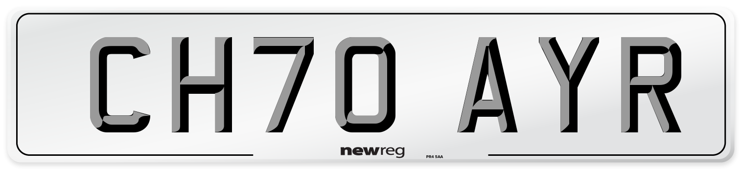 CH70 AYR Number Plate from New Reg